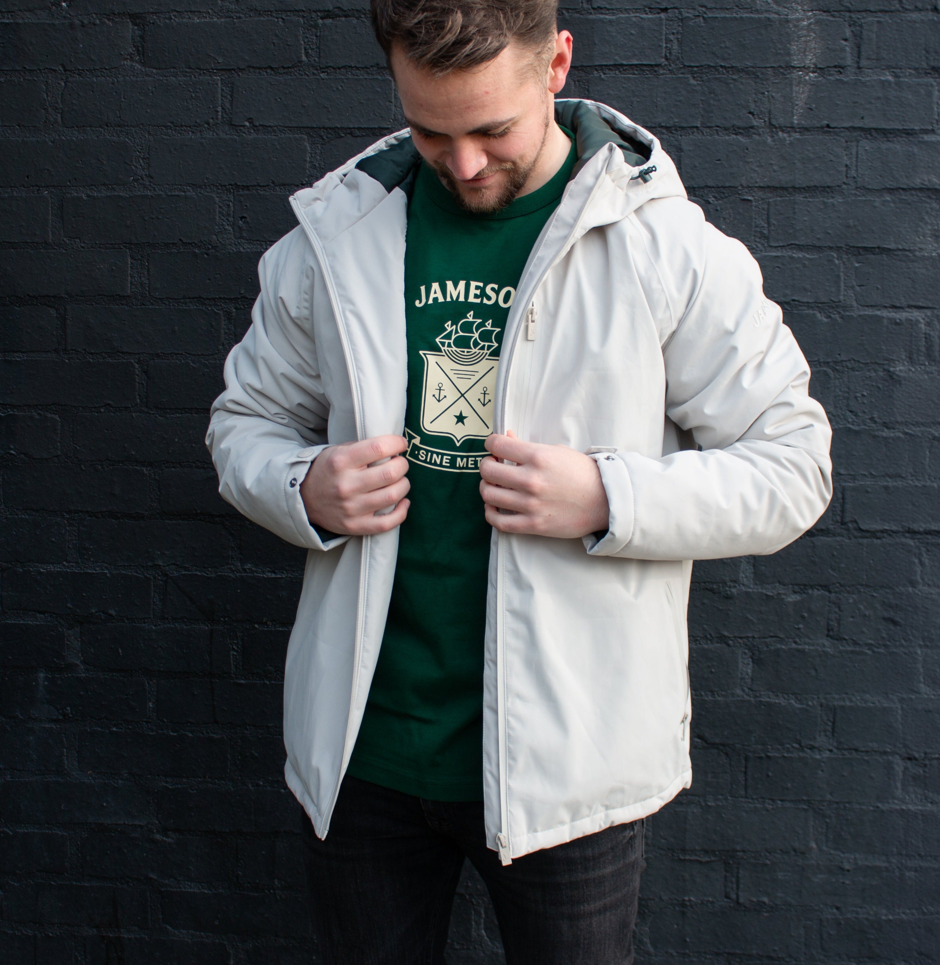 Jameson Waterproof Raincoat in grey/green