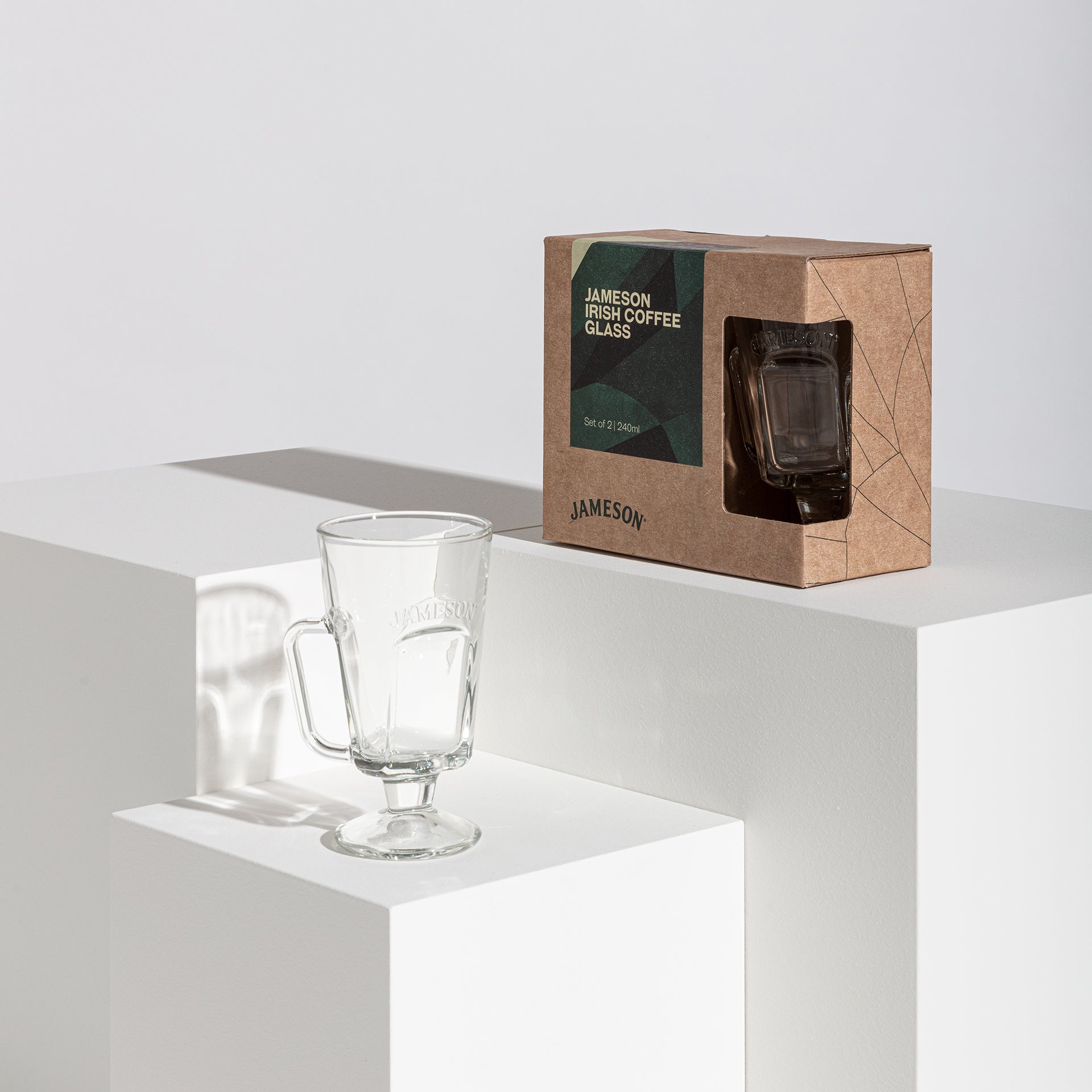 Jameson branded Irish coffee glasses