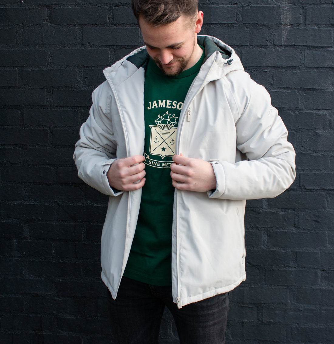 Jameson Waterproof Raincoat in grey/green