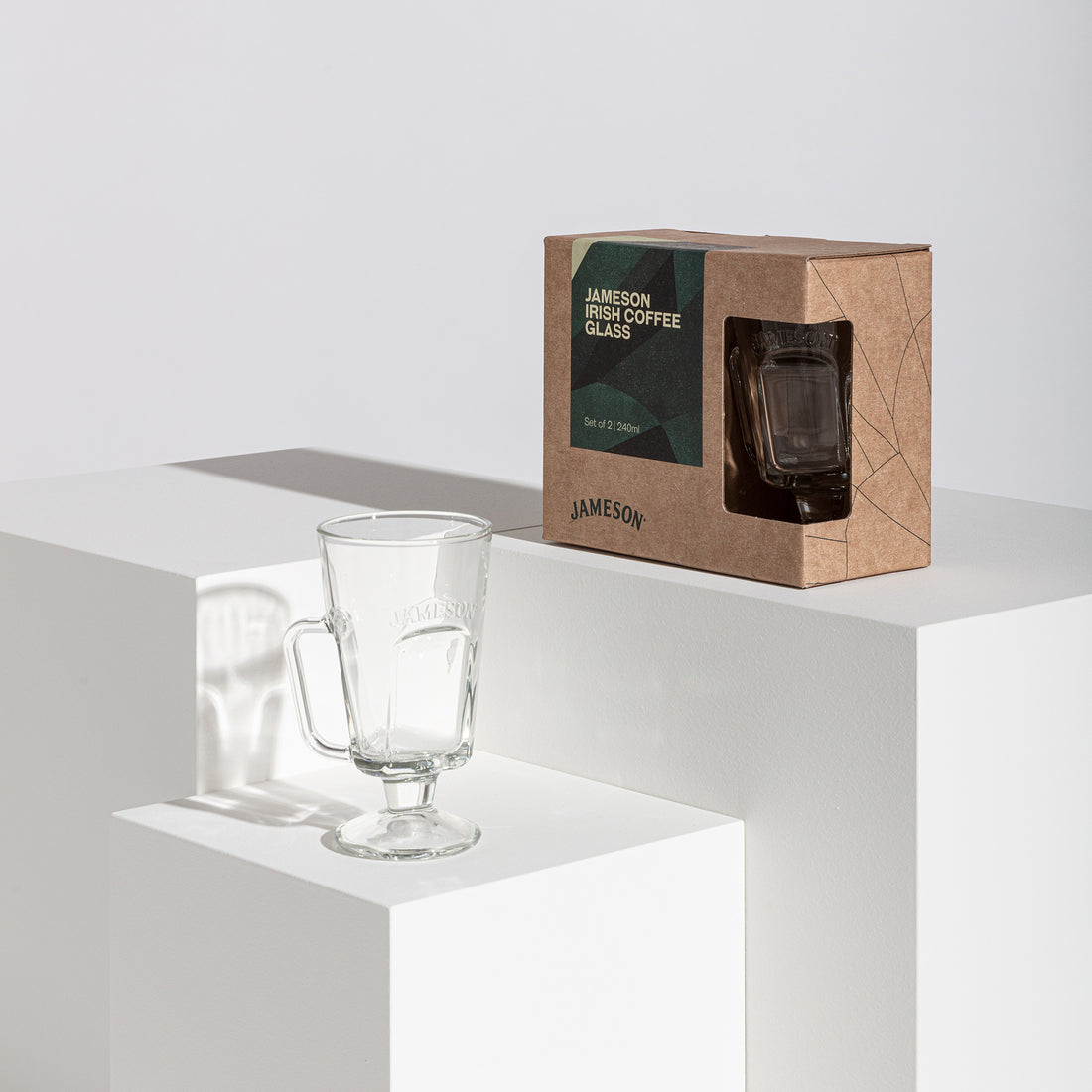 Jameson branded Irish coffee glasses